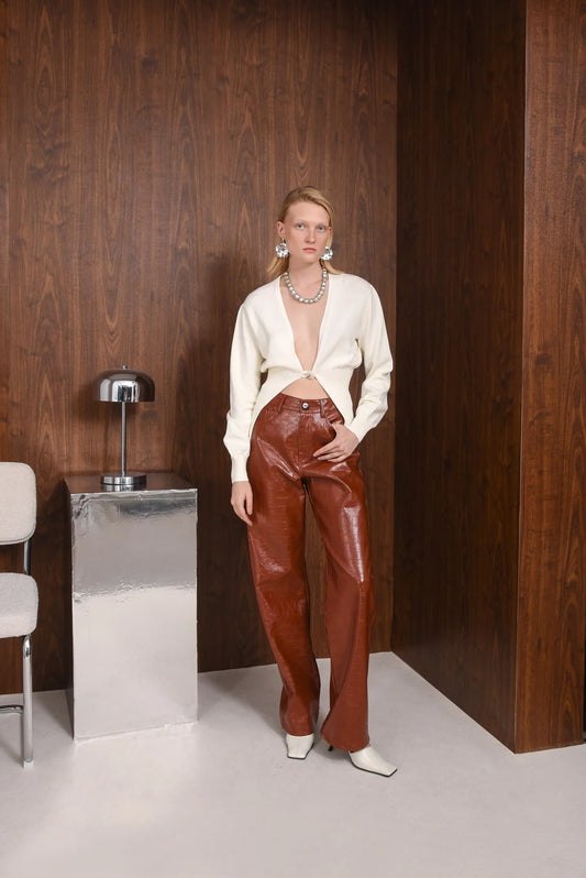 EXIST PANTS RED BROWN