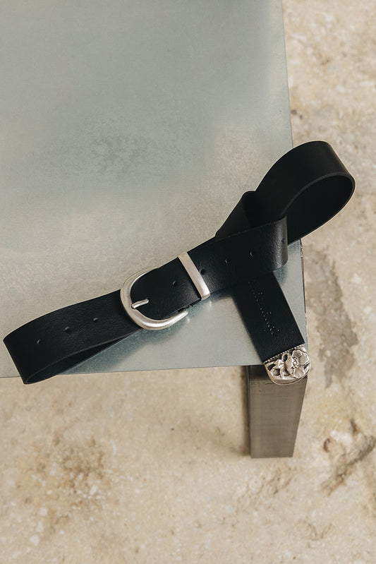 "Sweet caroline" leather belt Black Nickel