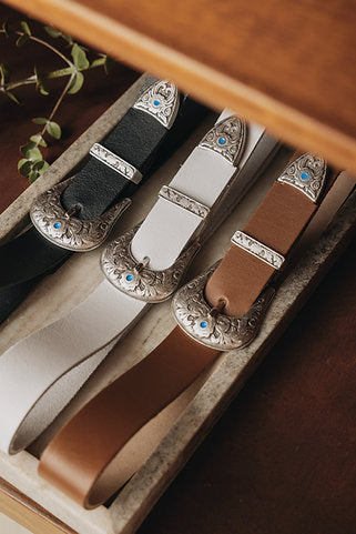 "On the beach" leather belt