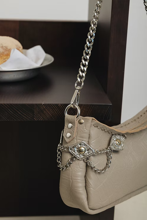 "Rushmere" shoulder bag, stone beige