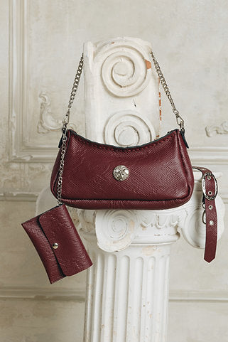 "Kashmir" shoulder bag, cherry