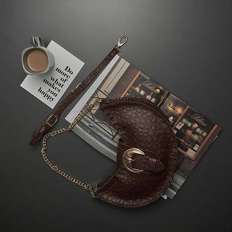 "I belong to you" shoulder bag BROWN
