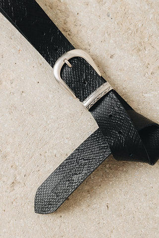 "The everlasting" leather belt Black Nickel
