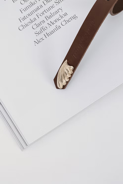 "Courage" leather belt BROWN