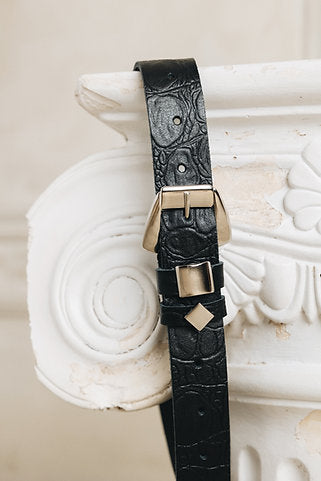 "Soul serenade" leather belt Black Nickel