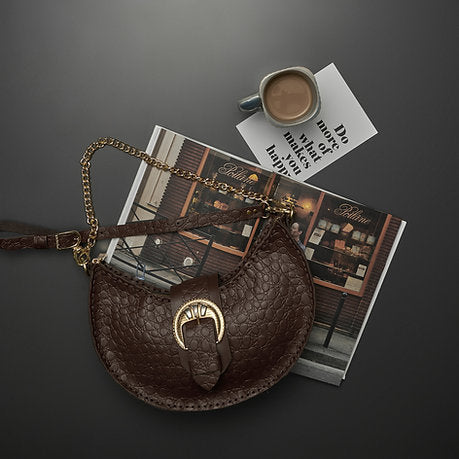 "I belong to you" shoulder bag BROWN
