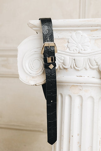 "Soul serenade" leather belt Black Nickel