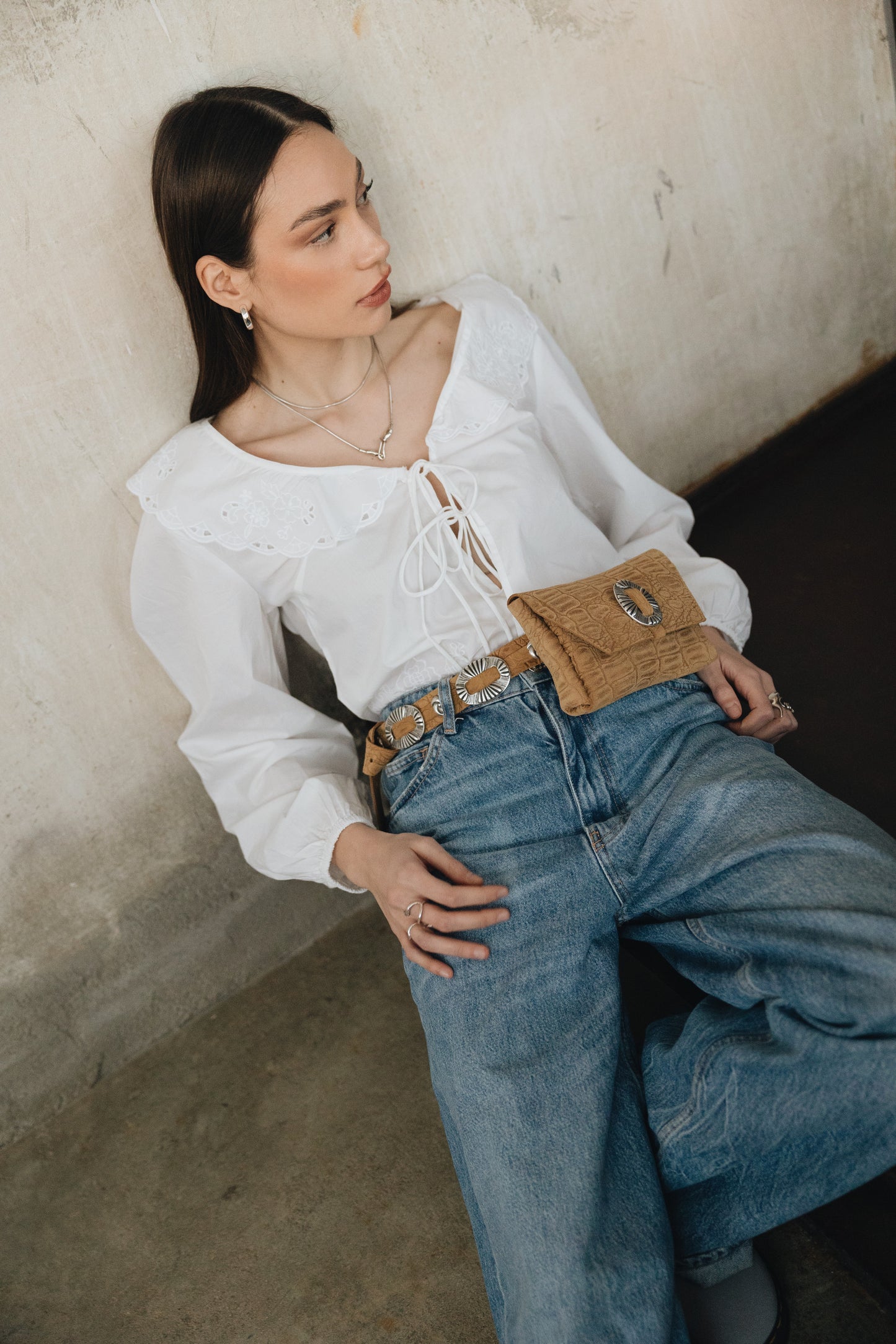 "Don't stop believin'" beltbag, honey suede
