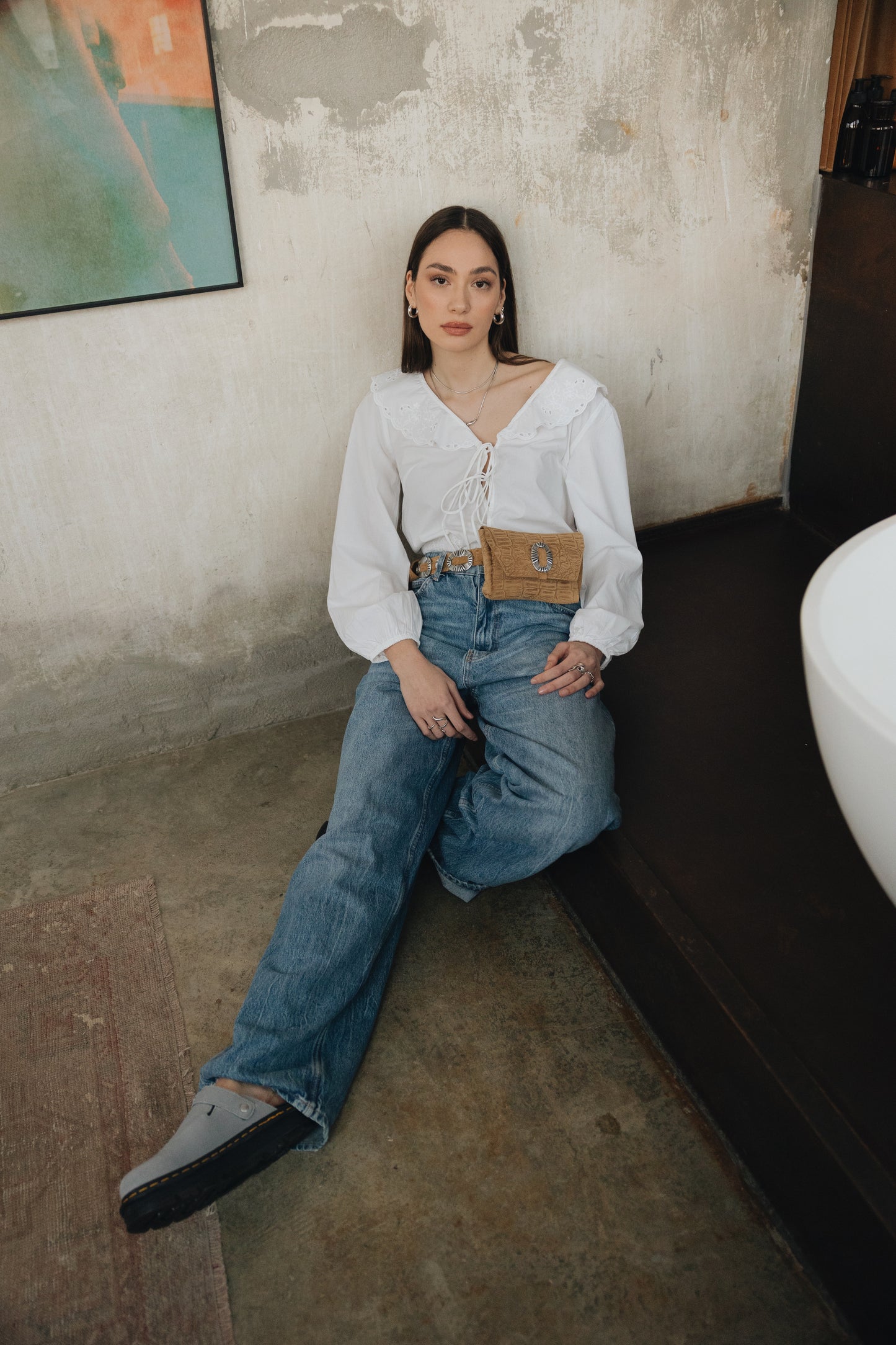 "Don't stop believin'" beltbag, honey suede