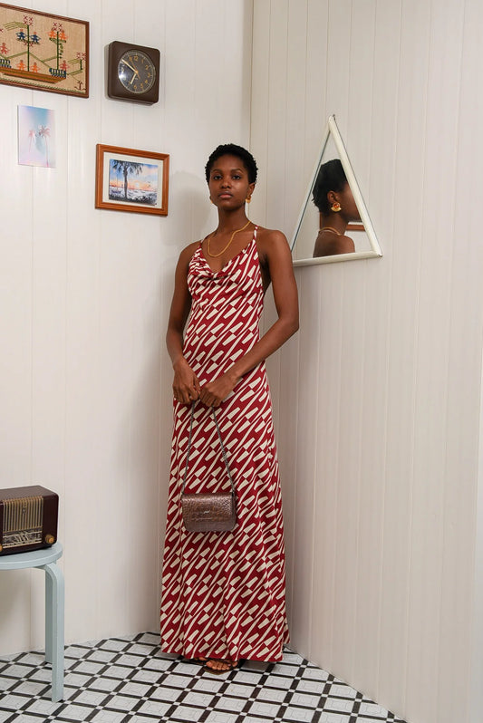 CHILL ISLAND MAXI DRESS BORDEAUX