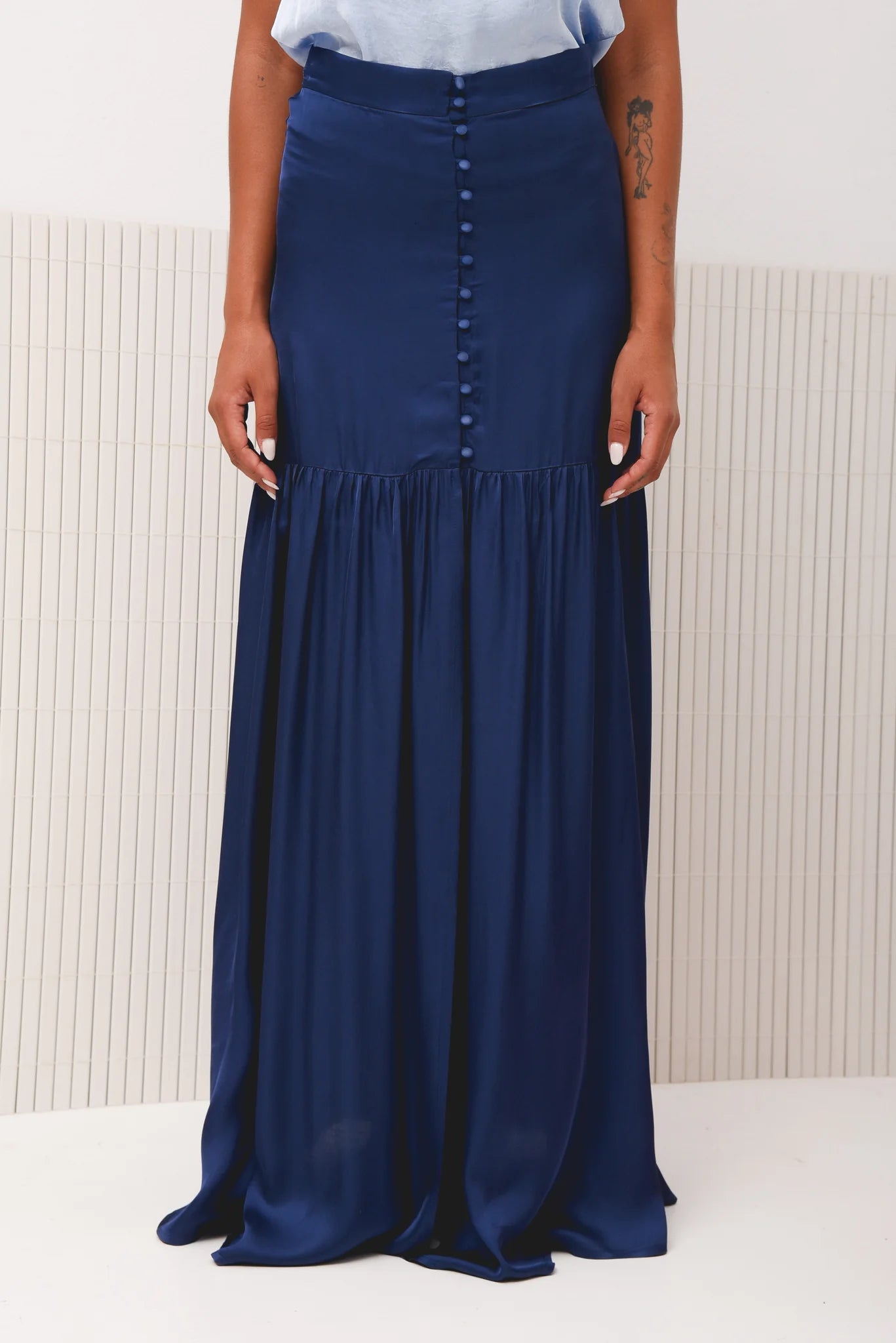 CORAL MAXI SKIRT NAVY BLUE