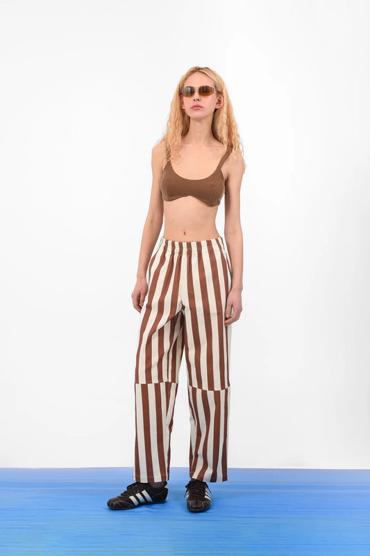 MAUI ELASTIC WAIST PANTS BROWN