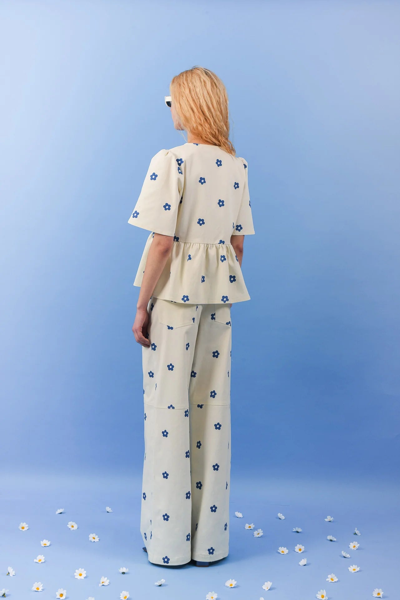 DAISY GABARDINE BLOUSE BLUE