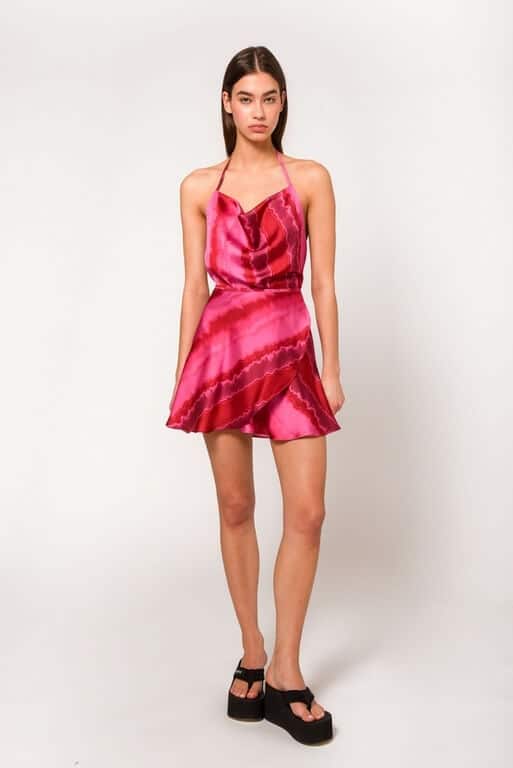 JULIANNE SKIRT FUCHSIA TIE DYE