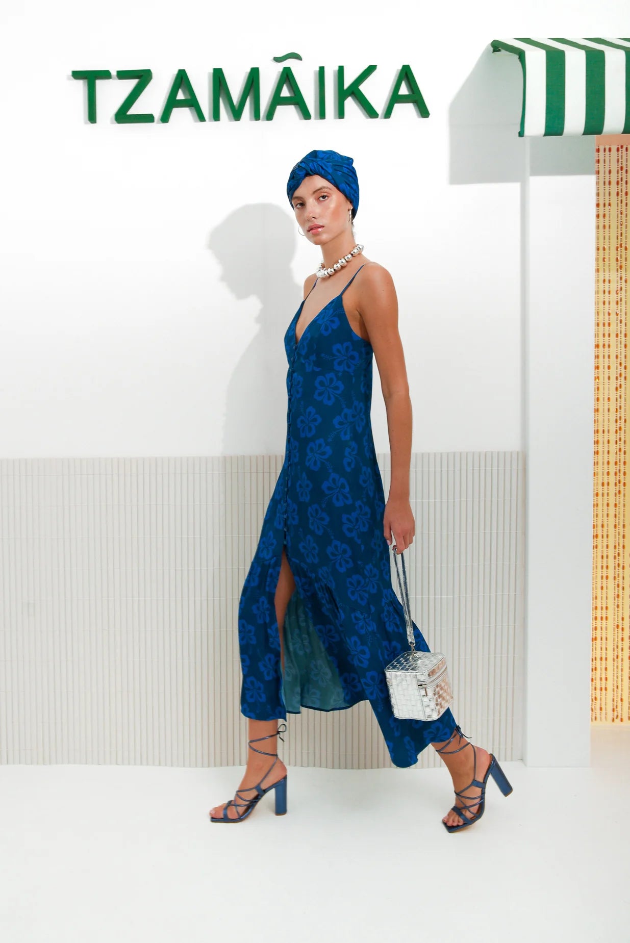 HIBISCUS DRESS BLUE