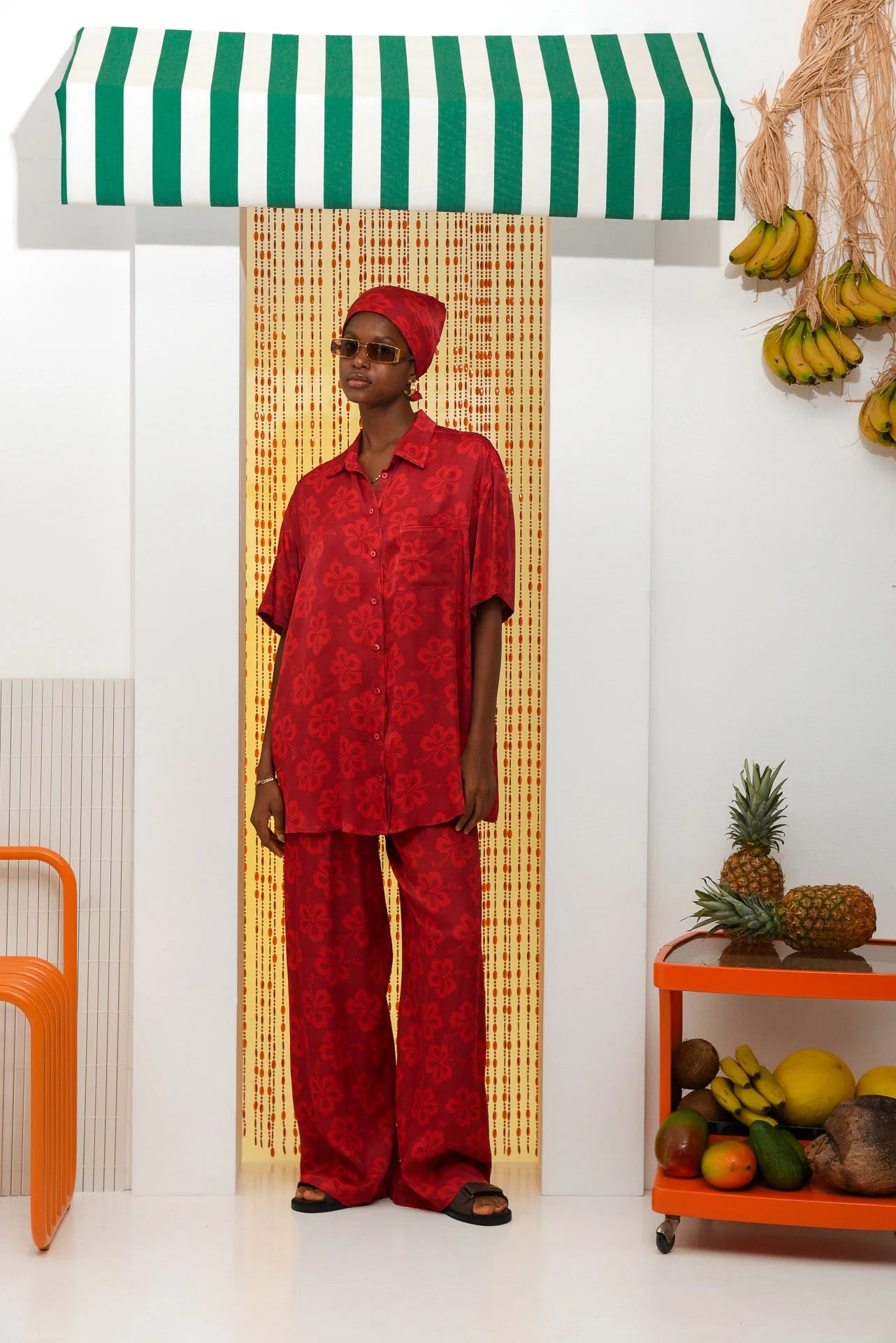 HIBISCUS PANTS RED