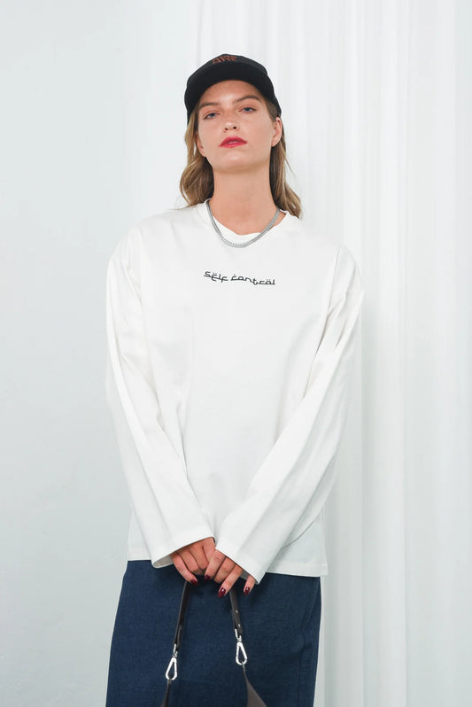 SELF CONTROL LONG SLEEVE T-SHIRT WHITE