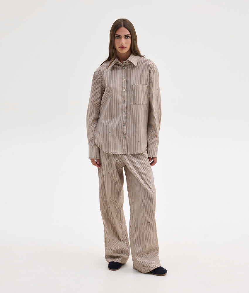 AGNES SHIRT BEIGE STRIPES