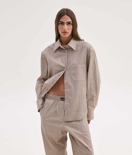 AGNES SHIRT BEIGE STRIPES