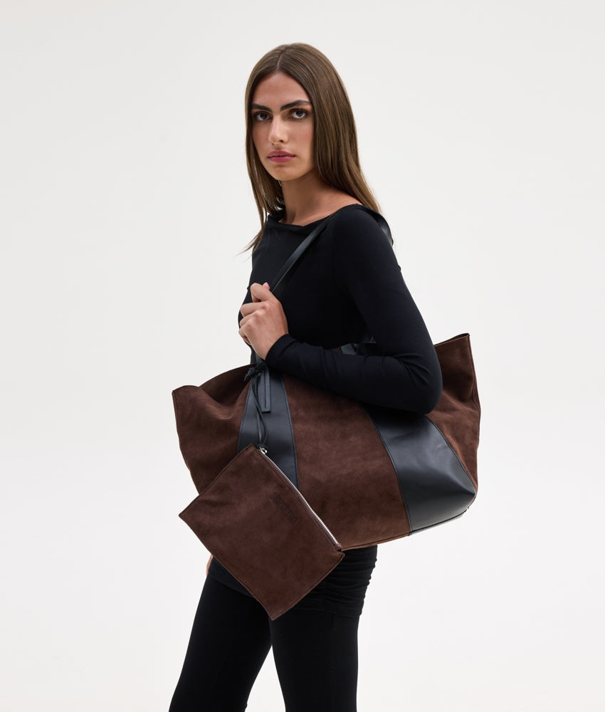 ALYSSA TOTE BAG BLACK/BROWN