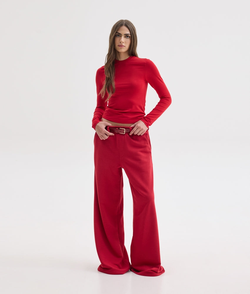 IVY WIDE TRACKPANTS RED