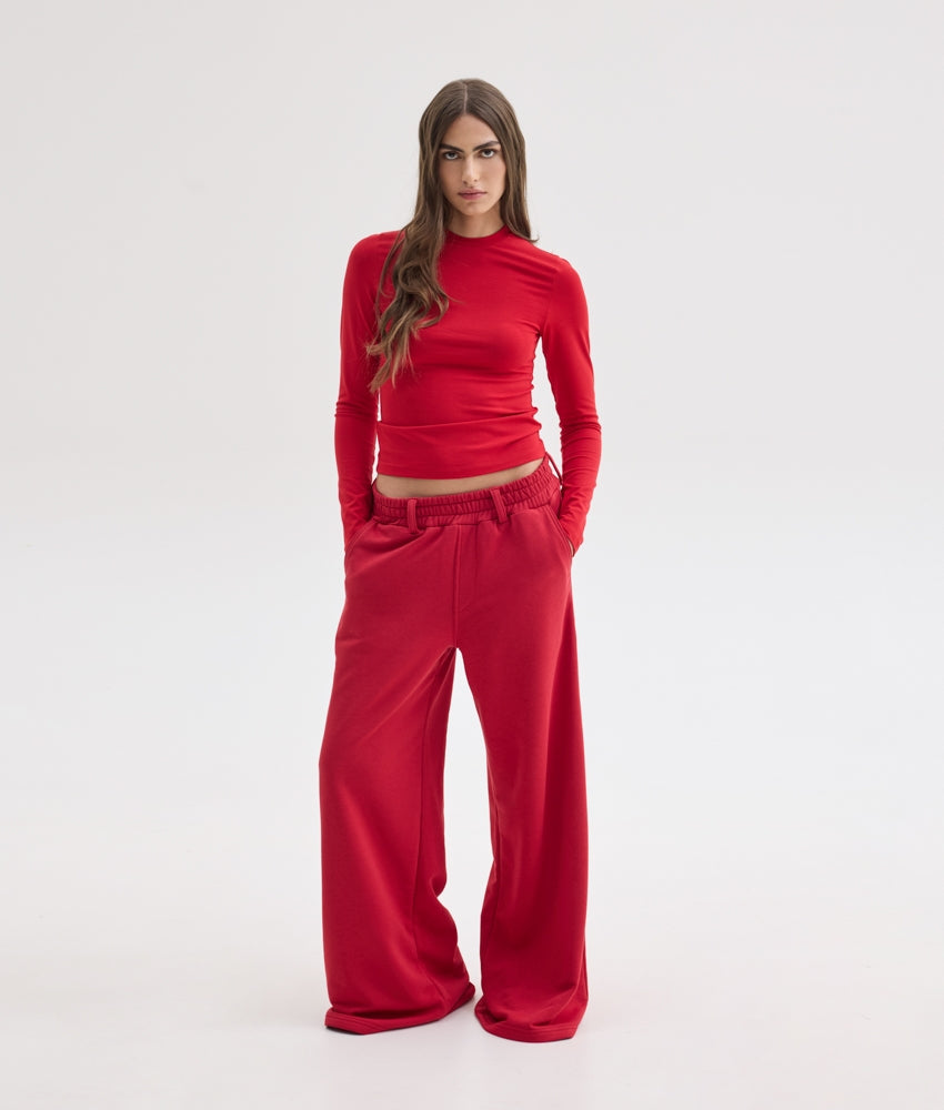 IVY WIDE TRACKPANTS RED
