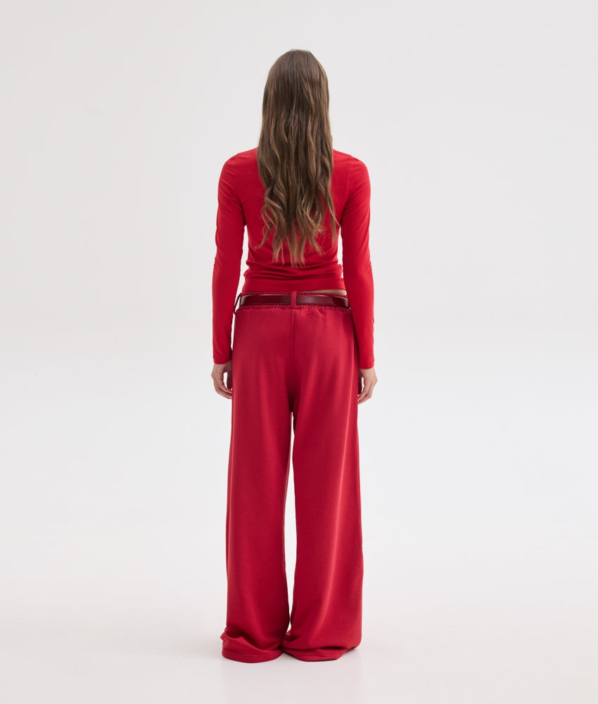 IVY WIDE TRACKPANTS RED