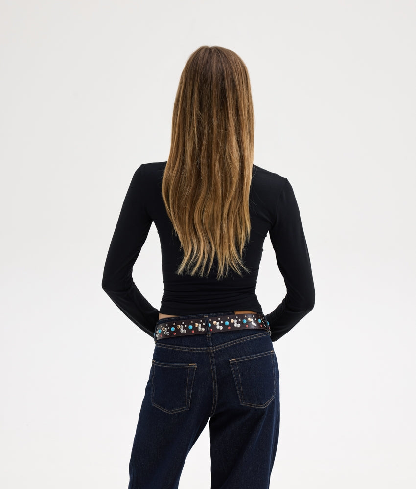 LAURA TURTLENECK TOP BLACK