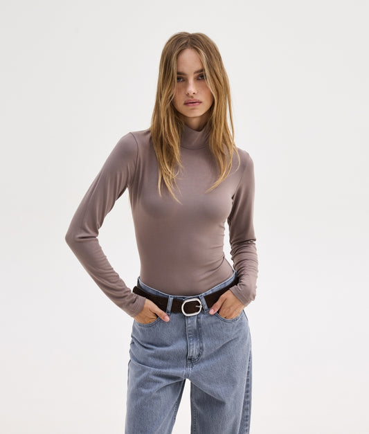 LAURA TURTLENECK TOP GREY