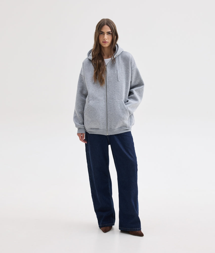 LIZI ZIP HOODIE GREY