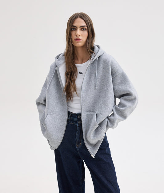 LIZI ZIP HOODIE GREY