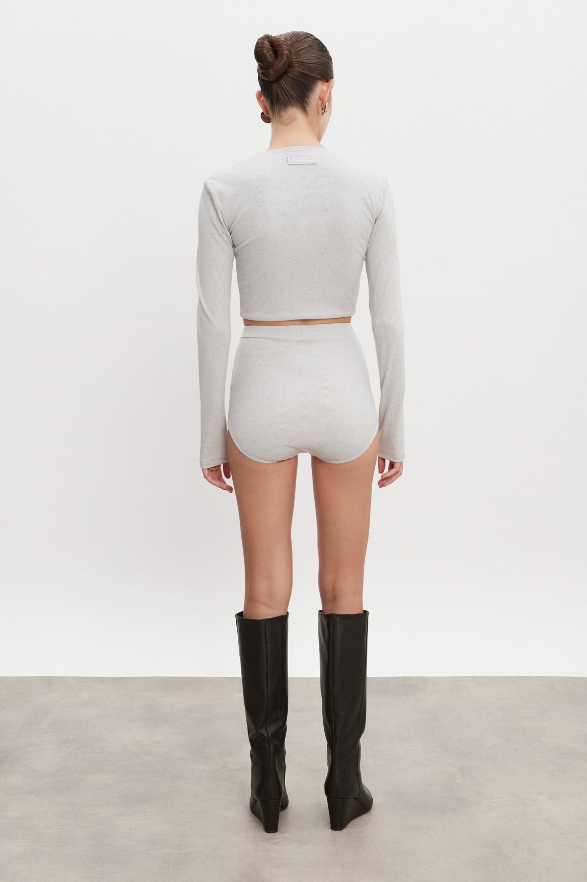 BITE CROP TOP GREY MELANGE