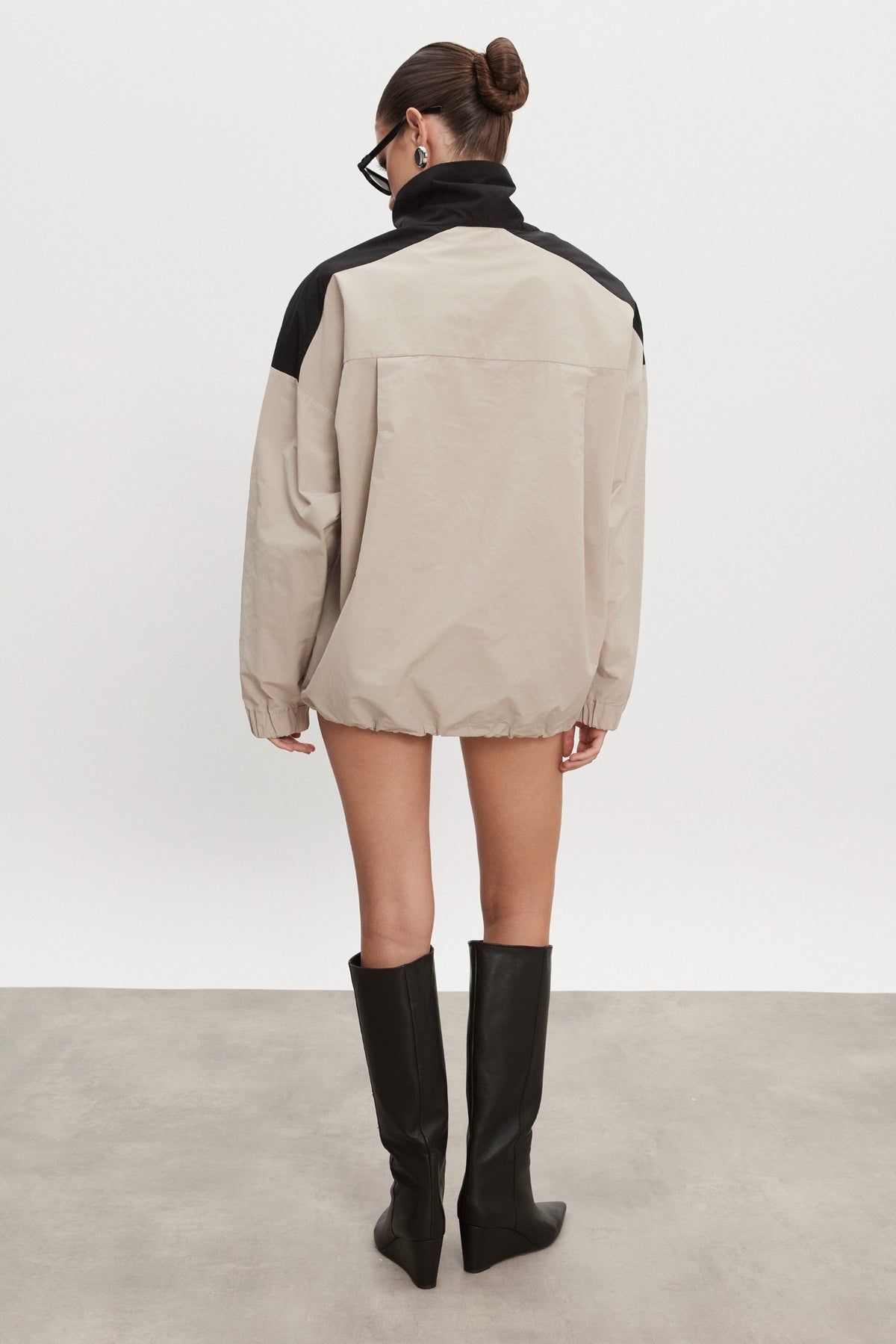 PAOLO WIND ANORAK WOMEN GREIGE/BLACK