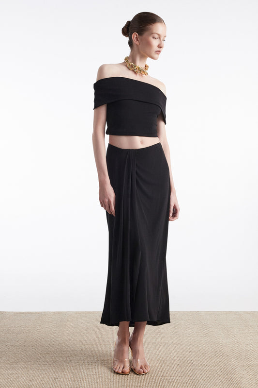 ARIA MIDI SKIRT BLACK