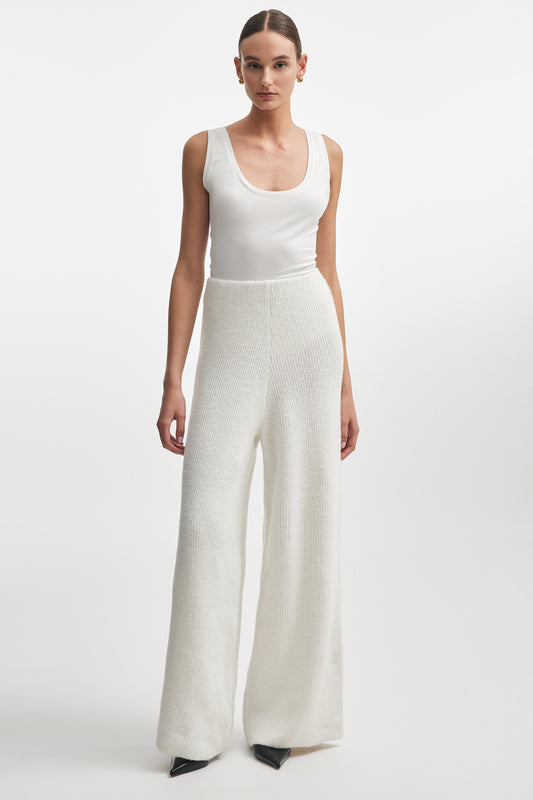 DONNA KNITTED TROUSERS WHITE