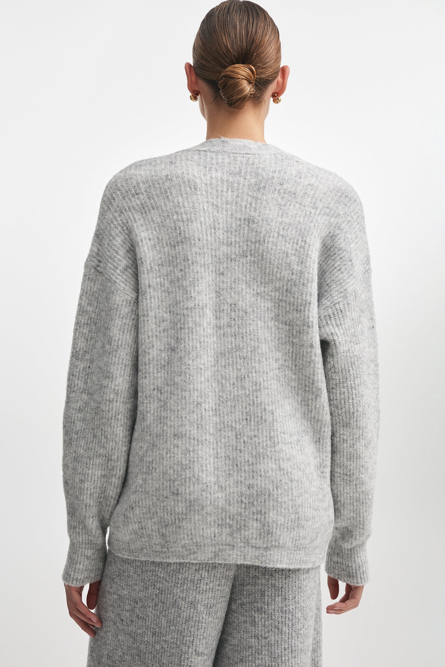 DONNA KNITTED CARDIGAN GREY