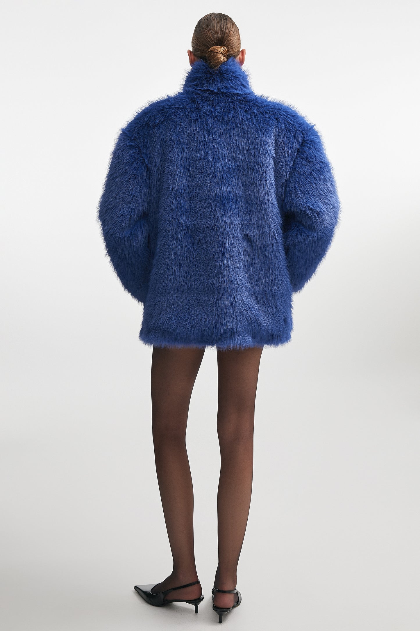 SALLY FUR JACKET BLUE