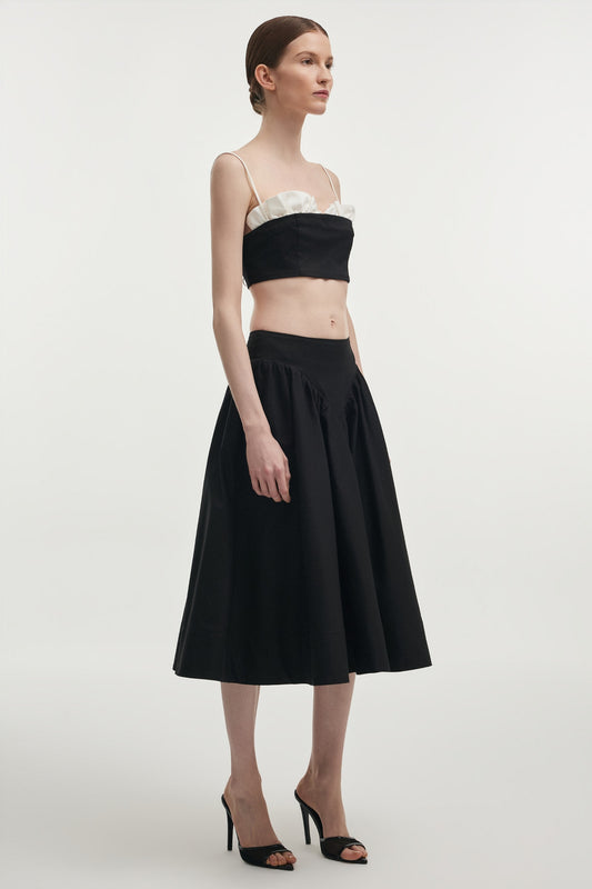 HIBISCUS TOP BLACK/WHITE