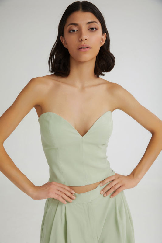 The Melted IceCream Strapless Top Mint