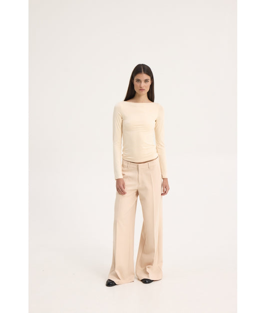 TYRA LOW WAISTED PANTS BEIGE