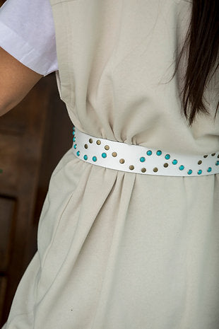 "Blue eyes" leather belt