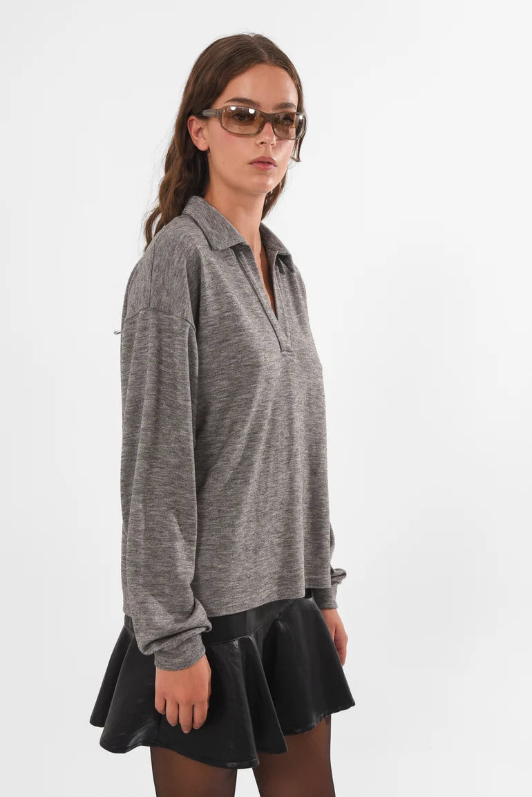 RAMEN KNITTED POLO GREY
