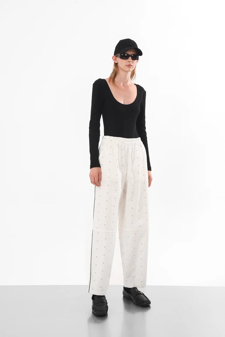OSAKA ELASTIC WAIST PANTS WHITE