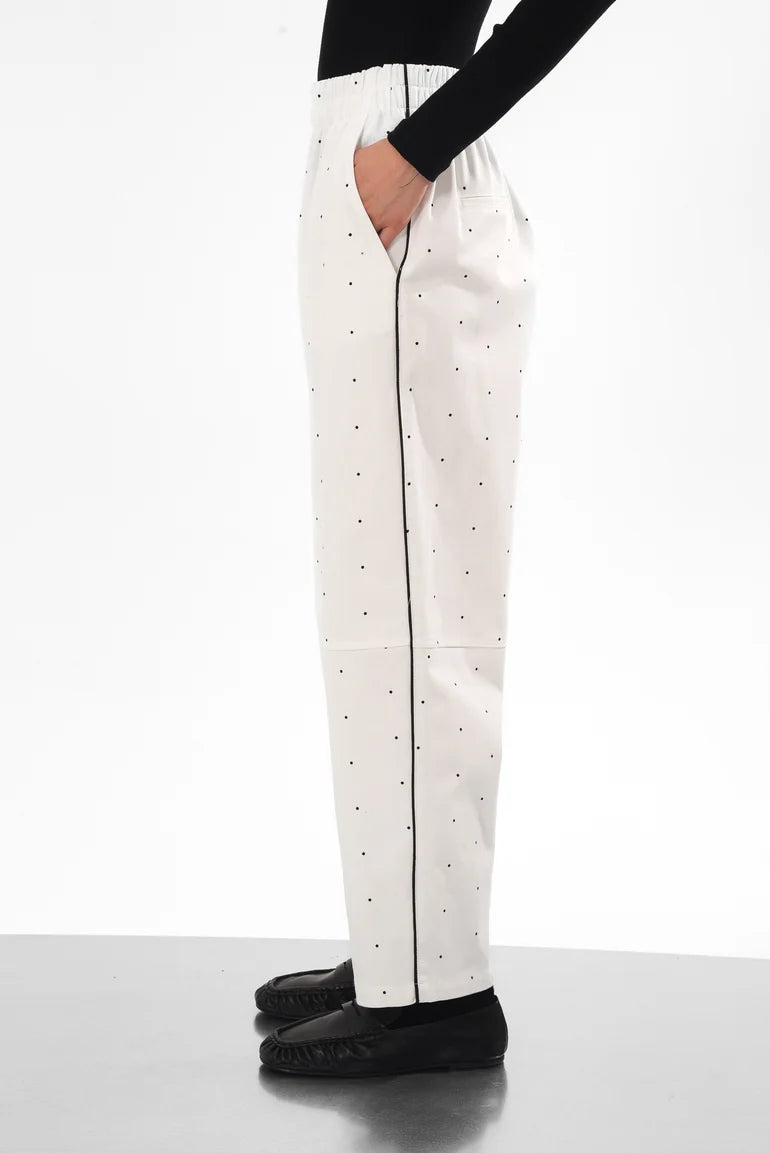 OSAKA ELASTIC WAIST PANTS WHITE
