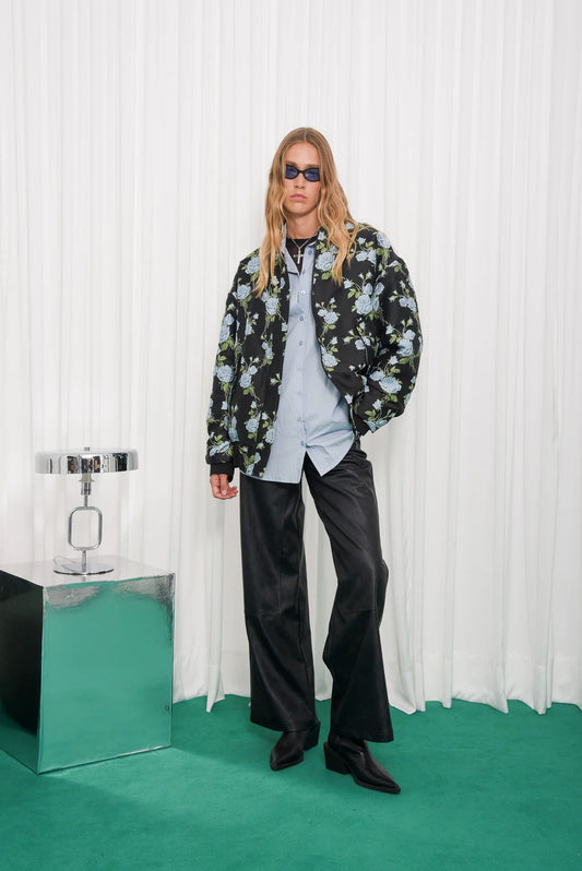 MORE OVERSIZED BOMBER JACKET LIGHT BLUE