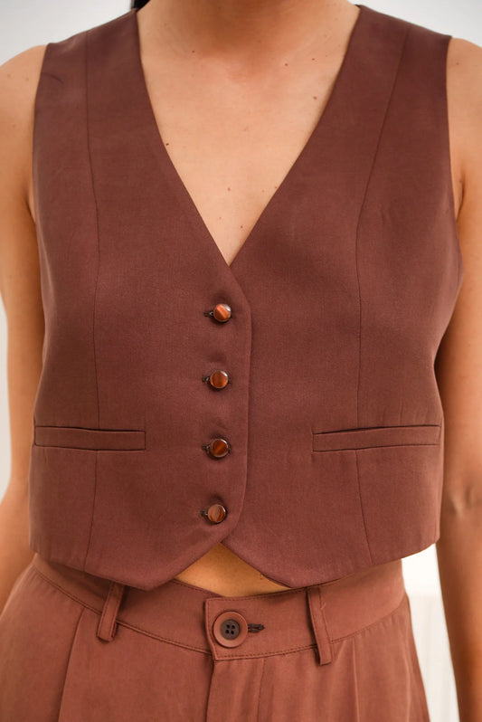 HARMONY VEST BROWN