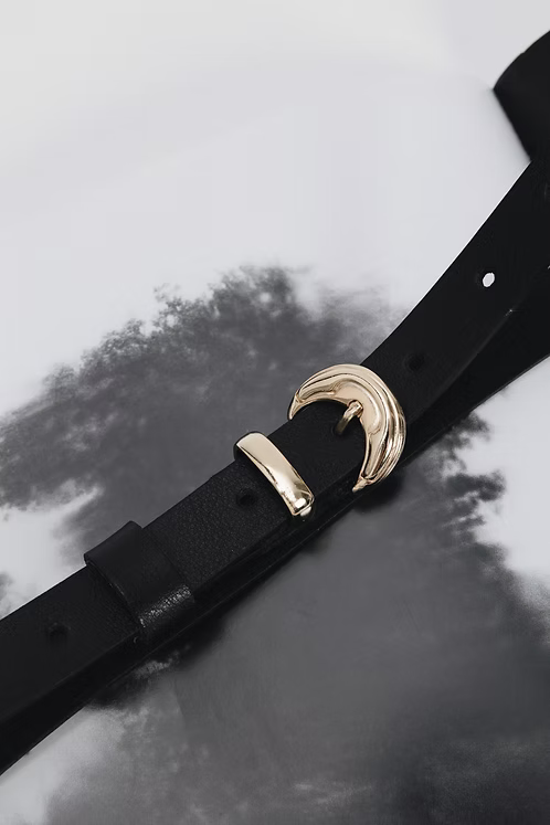 "Courage" leather belt BLACK