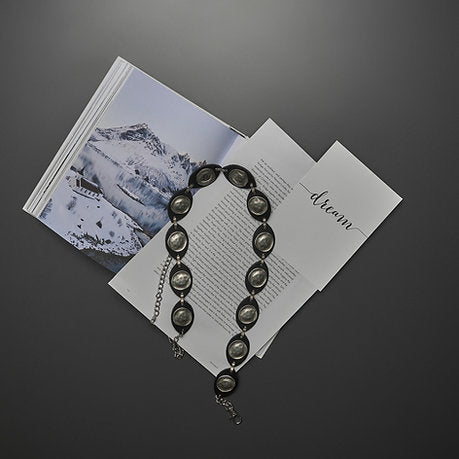 "Lights" leather belt SILVER
