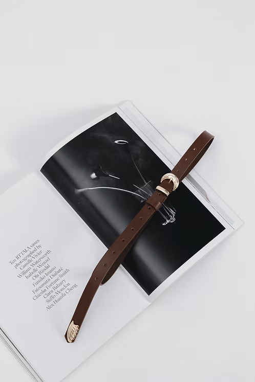 "Courage" leather belt BROWN