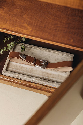 "On the beach" leather belt